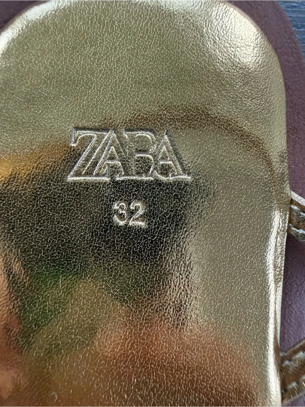 Zara Metallic Gold Strappy Kids Sandals